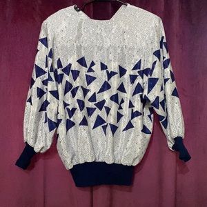 80s Geometric blouse